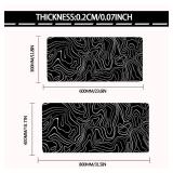 Rcege Large Mouse Pad for Desk - Gaming Mouse Pad with Stitched Edges, Anti-Slip Base for Keyboard and Mouse (Topographic Line,23.6x11.8 inch)