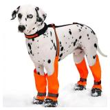 Dog Suspender Boots, Anti-Slip and Fall Waterproof Dog Shoes Leggings, Dog Paw Protector for Small Medium Dogs, Adjustable Dog Boots Pet Shoes for Outdoor Walking Orange,L