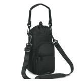 sportsnew Water Bottle Holder with Strap 32oz 40oz Insulated Water Bottle Carrier Sling Bag with Phone Pocket Tumbler Bag Cup Sleeve Crossbody Pouch for Walking Hiking Travelling, Black