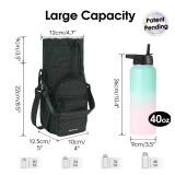 sportsnew Water Bottle Holder with Strap 32oz 40oz Insulated Water Bottle Carrier Sling Bag with Phone Pocket Tumbler Bag Cup Sleeve Crossbody Pouch for Walking Hiking Travelling, Black