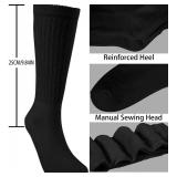 BomKinta Crew Slouch Socks Women - Retro Scrunch Short Sock - Soft Solid Ankle Socks Size 5-11 3 Pair Black White Cream