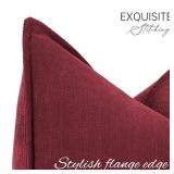 ZWJD Burgundy Pillow Covers 20x20 Set of 2 Chenille Throw Pillow Covers with Elegant Design Soft and Luxurious Decorative Throw Pillows for Couch, Bed, and Home Decor