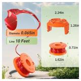VOSOIR 15 Pack WA0010 Weed Eater String Compatible with Worx, 0.065 inch 10ftPack, Replacement Trimmer Line Spool, Compatible with Worx String Trimmers (12 Line spools 3 Caps)