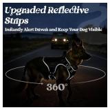 rabbitgoo Upgraded Tactical Dog Harness for Large Dogs, Reflective Heavy Duty Pet Harness with Handle, No-Pull Service Vest Large Breed, Adjustable Military Vest for Training Hunting Walking, Black, L