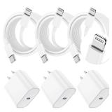 Essri Phone Charger Fast Charging 10 FT, 3-Pack 20W PD USB C Block with iPhone 14 13 Charger Cable 10 Foot, Compatible with iPhone 14 Pro 13 Pro Max 12 11 Pro Mini