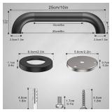 MAICOBI 12 Inch Shower Grab Bars, 2 Pack - Anti-Slip Stainless Steel Bathroom Safety Handles for Elderly and Handicap, 304 Steel, Black, Knurled Grip