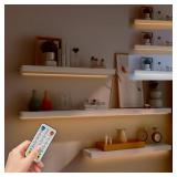 StarryEver Under Cabinet Lights Wireless Battery Powered, Led Strip Lights with Remote, 20 inch Shelf Closet Lights Dimmable, 3 Color and12 Modes Cabinet Lighting for Shelves Drawer Wardrobe Hallway