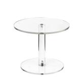 WILLSIN Acrylic Cake Stand, Round Cake Stands for Dessert Table, Clear Cupcake Stand for Birthday Party, Pastry Candy Pizza Display Riser for Wedding Event (Small)