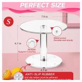 WILLSIN Acrylic Cake Stand, Round Cake Stands for Dessert Table, Clear Cupcake Stand for Birthday Party, Pastry Candy Pizza Display Riser for Wedding Event (Small)