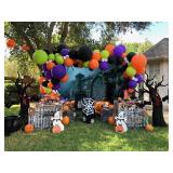 Halloween Photo Backdrop 10x10ft Spooky Graveyard Mossy Tombstones Spider Pumpkin Halloween Backdrops for Photoshoot Ghost Scary Cemetery Photography Background Party Decorations