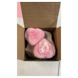 Honeydak 4 Pcs Body Powder Puff and Container 3.15 Inch Women Puffs Pink Heart Butterfly Dusting Powder Container Case Soft Reusable Washable for Travel Bath Wet Dry Makeup