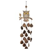 VP Home 30-inch Rustic Copper Tribal Owl Wind Chimes for Outside Unique Tribal Owl Windchimes Outdoor Decorations Garden Decor Gift for Women, Mom, Grandma, Unisex