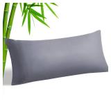 BEDELITE Body Pillow Cover, Rayon Made from Bamboo, Cooling Body Pillow Pillowcase for Hot Sleepers and Night Sweats, Breathable and Silky Soft Full Long Pillow Case Cover (Grey, 20x54 Inches)