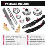 Timing Chain Kit with Guide Rail and Sprockets (intakeExhaust) Compatible with Hyundai sonata santa Fe Tucson, Kia Optima Sorento sportage 2.0L 2.4L G4KH G4KC Engine, Replaces 24321-2G111 24350-2G750
