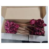Floroom Ranunculus Artificial Flowers 18 Pcs Burgundy Faux Silk Mini Ranunculus Bulk Fake Wedding Filler Flowers for DIY Red Bouquets, Centerpieces, Bridal Shower Decorations and Arrangements