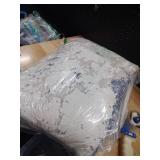 Area Rug Living Room Rugs - 6x9 Abstract Large Soft Indoor Washable Rug Neutral Modern Low Pile Carpet for Bedroom Dining Room Farmhouse Home Office - Beige Blue