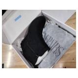 DREAM PAIRS Womenfts Suede Low Wedges Ankle Boots,Size 6,BlackSuede,DOUBLE