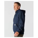 Carhartt Menfts Rain Defender Paxton Heavyweight Hooded Zip Mock Neck Sweatshirt,New Navy,Large