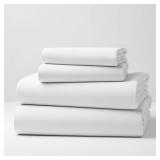 Mellanni Cotton Flannel Sheet Set - Double Brushed for Added Softness and Comfort - Deep Pocket Fitted Sheet up to 16\ - 4 Piece Set (King, White)in