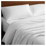 Mellanni Cotton Flannel Sheet Set - Double Brushed for Added Softness and Comfort - Deep Pocket Fitted Sheet up to 16\ - 4 Piece Set (King, White)in