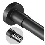 Black Shower Curtain Rod 36-84 Inch(3-7ft), No Slip No Drill Stainless Steel Spring Tension Curtain Rod, No Rust Rod Adjustable For Christmas Holiday Decor