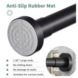 Black Shower Curtain Rod 36-84 Inch(3-7ft), No Slip No Drill Stainless Steel Spring Tension Curtain Rod, No Rust Rod Adjustable For Christmas Holiday Decor