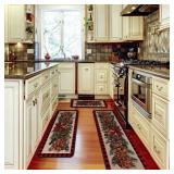 Drydiet 3 Pcs Christmas Kitchen Rugs Non Slip Winter Floor Mat for Kitchen Floor Hallway Laundry Sink and Bathroom, 20\x32\in 20\inx47\in, 20\inx59\in(Pinecone)in