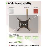 USX MOUNT UL Listed TV Wall Mount for Most 26-60 Inch TVs, Wall Mount TV Brackets with Swivel, Tilt, Rotating, Center Corner Design on Single Stud, Up to 77 lbs Max VESA 400x400mm