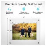 Rebecca Luxurious-10x13 Frameless Acrylic Picture Frame 10x13 Inch - Ultra Clear 4mm Acrylic Floating Frame with Silver Brackets - Easy Wall Installation for Certificates, Graduation, Family Photos, D