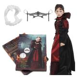 EOZY Girls Halloween Costume Royal Vampire Dress Up Child Vampiress Role Play Cosplay Outfits (dress only)