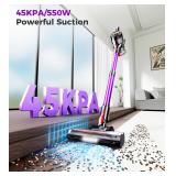 VIAFLY Cordless Vacuum Cleaner, Upgraded 550W 45Kpa 60Mins Vacuum Cleaners for Home, Anti-Tangle Stick Vacuum with Self-Standing, LED Display, 8-in-1 Wireless Vacuum for Carpet Pet Hair Hardfloor (use