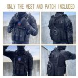 MGFLASHFORCE Tactical Vest for Men, Airsoft Molle Vest (Black)