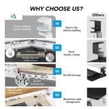 AX WABER Keyboard Tray Under Desk Pull Out with Extra Sturdy C Clamp Mount System, 27.3 (32.5 inch Including Clamps) x 11 Inch Slide-Out Platform Computer Drawer for Typing Grain AX01WG01