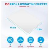 CAREGY 150 Pack Laminating Sheets, Hold 11 x 17 Inch Sheet, 3 Mil Clear Thermal Laminating Pouches 11.5 x 17.5 Inch Lamination Sheet Paper for Laminator, Round Corner