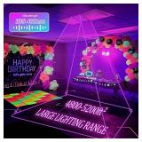 Akpgf 300W Black Lights for Glow Party, LED Blacklight IP65 Waterproof with US Plug and Switch 385-400nm UV Black Light for Halloween Decoration,Body Painting,Fluorescent Painting(4 Pack)