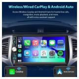 Hengweili Double Din Car Stereo Bluetooth Compatible with Wireless Apple CarPlayAndroid Auto 7 Touchscreen AMFM Radio Type-C USB (2.1A Fast Charge) Backup Camera
