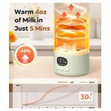 Portable Bottle Warmer 17oz Bottle Warmer for Breast Milk Formula and Water, Fast Heating, Long Battery Life and Large Capacity, Suitable for Baby Outdoor Travel Green
