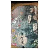 Nuanchu 6 Pcs Christmas Shower Curtain Bathroom Set with Bath Mat Red Truck with Christmas Tree U Shaped Mat Toilet Cover 2 Bath Towels and 12 Hooks Bathroom Decor Set, 71 x 71 Inch