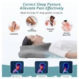 CHxxy Cervical Neck Pillow for Pain Relief Sleeping, Contour Memory Foam Pillows, Ergonomic Side Sleeper Pillows for Adults, Cooling Orthopedic Neck Support Pillow for Back Stomach Sleepers