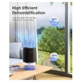 SANVINDER Dehumidifiers for Home, 25oz Dehumidifier for Bedroom with Auto-off, Ultra Quiet Energy Saving for Bathroom Closet Wardrobe Office RV (285sq.ft)