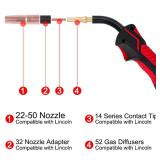 MIG Welding Gun Torch 250Amp 15ft Replacement for Lincoln Magnum 250L K533-7,Mig Welder Parts for Lincoln Power MIG 200215216255Wire Matic 255