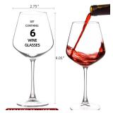 UMEIED Red Wine Glasses Set (20 Oz, Set of 6), Burgundy Wine Glasses Long Stemmed Crystal Clear Wine Glasses, Perfect for Wine Tasting, Anniversary, Wedding, Party and Home