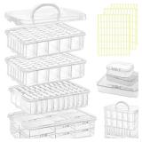 131pcs Bead Storage Container,4Tier-Bead Organizer Boxes And Craft Storage Boxes, Storage Stackable portable box,DIY Jewelry Craft Nails, Bracelets, Jewelry, Diamonds, Pens, (4Tier)