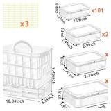 131pcs Bead Storage Container,4Tier-Bead Organizer Boxes And Craft Storage Boxes, Storage Stackable portable box,DIY Jewelry Craft Nails, Bracelets, Jewelry, Diamonds, Pens, (4Tier)