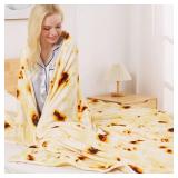 Burritos Tortilla Blanket Twin Size for All Season - Premium Lightweight Anti-Static Super Soft Cozy Plush Tortilla Throw, Lightweight Microfiber Winter Warm Taco Blanket 66\ x 90\in(Burritos Twin)in