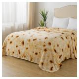 Burritos Tortilla Blanket Twin Size for All Season - Premium Lightweight Anti-Static Super Soft Cozy Plush Tortilla Throw, Lightweight Microfiber Winter Warm Taco Blanket 66\ x 90\in(Burritos Twin)in
