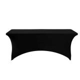 Hezuzo Spandex Table Cover for 6Ft or 4fT or 8ft Table Universal Fitted Stretch Tablecloth for Party, Banquet, Wedding and Events-Black