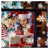 LUDILO 135Pcs Christmas Window Clings Snowflakes Window Decals Static Window Stickers for Christmas Decorations Windows Décor Ornaments Xmas Party Supplies Thanksgiving Party Décor