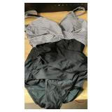 Smismivo Tummy Control Swimsuits for Women Slimming One Piece Bathing Suit Modest Padded Ruched Push Up Long Torso Curvy V Neck Cute Criss Cross Swimming Full Coverage Swimwear (Black White Stripe)