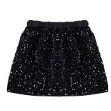 Haakong Black Girls Sequin Skirt for Girls Party Sparkly Skirts Elastic Waist Sparkle Metallic Skirts size 8y